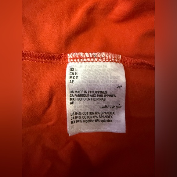 INC International Sleeveless Padded Shoulders V-Neck Top Summer Fig Orange L - Picture 3 of 3